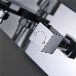 Grifo empotrado ducha monomando quevedo techo cuadrado cromo brillo latón