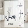 Grifo empotrado ducha monomando quevedo techo cuadrado cromo brillo latón