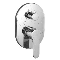 Grifo empotrado ducha monomando mena techo redondo cromo brillo latón