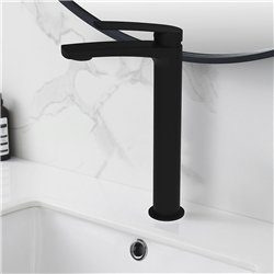Grifo lavabo alto monomando villasante negro mate latón