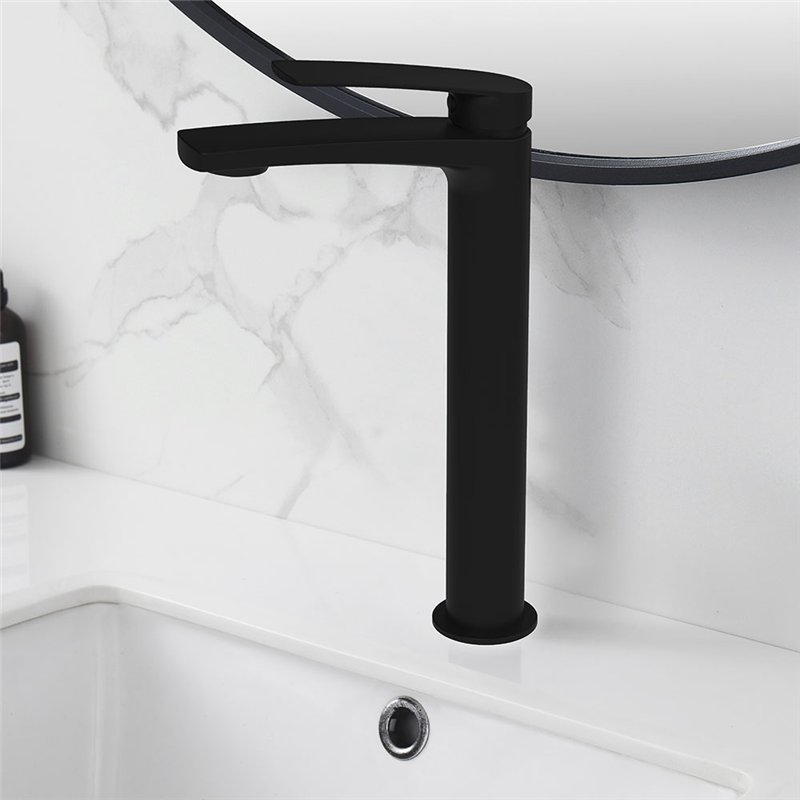 Grifo lavabo alto monomando villasante negro mate latón