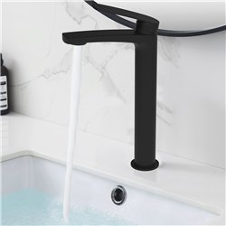 Grifo lavabo alto monomando villasante negro mate latón