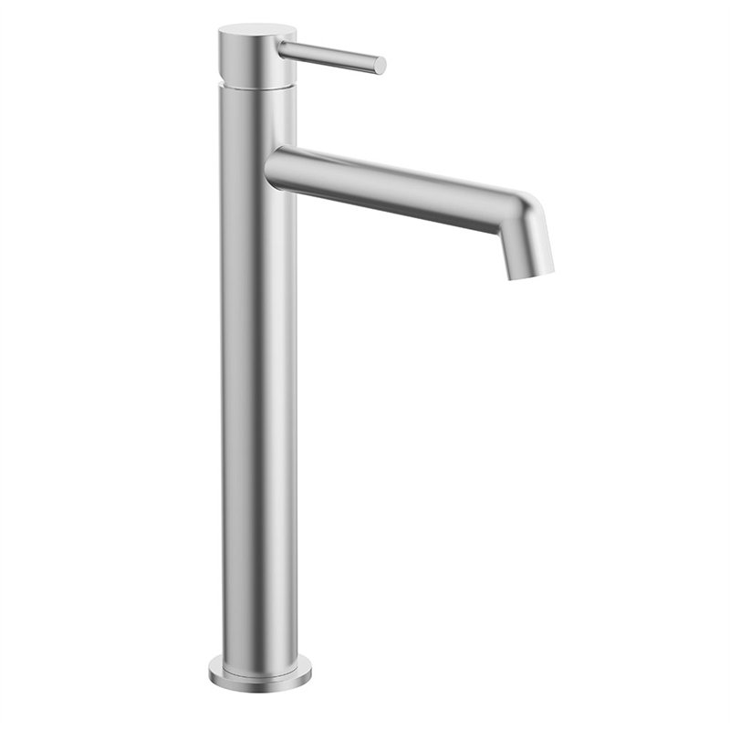 Grifo lavabo alto monomando rosales niquel cepillado latón
