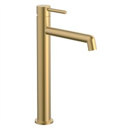 Grifo lavabo alto monomando rosales oro cepillado latón