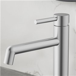 Grifo lavabo monomando rosales niquel cepillado latón
