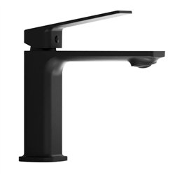 Grifo lavabo monomando baranda negro mate latón