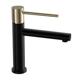 Grifo lavabo monomando bezana negro oro cepillado mate latón
