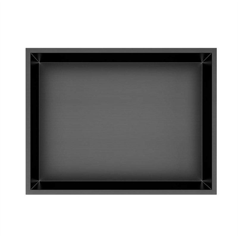 Hornacina rectangular de 40 x 30 cm grafito mate acero inoxidable