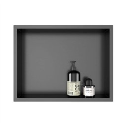 Hornacina rectangular de 40 x 30 cm grafito mate acero inoxidable