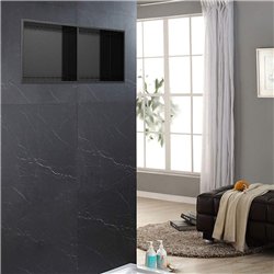 Hornacina rectangular de 40 x 30 cm grafito mate acero inoxidable
