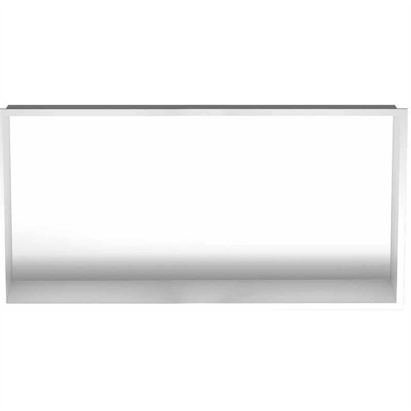 Hornacina rectangular de 60 x 30 cm blanco mate acero inoxidable