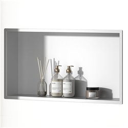Hornacina rectangular de 60 x 30 cm blanco mate acero inoxidable