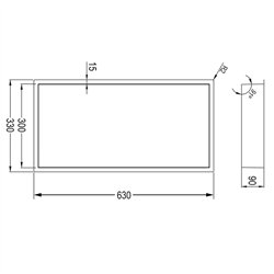 Hornacina rectangular de 60 x 30 cm blanco mate acero inoxidable