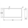 Hornacina rectangular de 60 x 30 cm blanco mate acero inoxidable