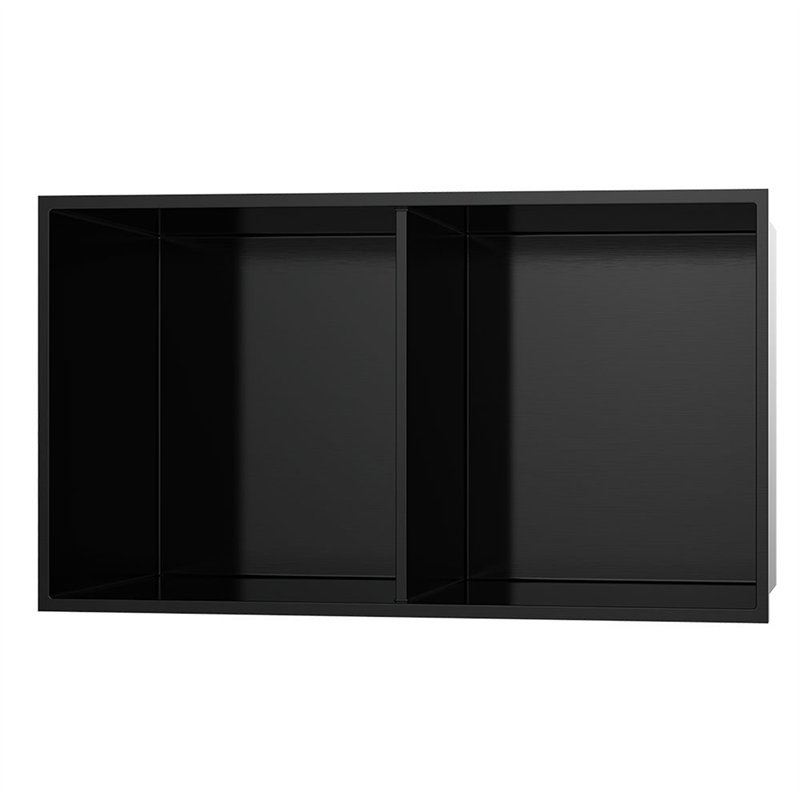 Hornacina rectangular de 60 x 30 cm negro mate acero inoxidable