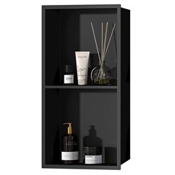 Hornacina rectangular de 60 x 30 cm negro mate acero inoxidable