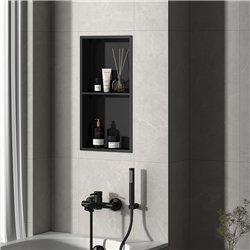 Hornacina rectangular de 60 x 30 cm negro mate acero inoxidable