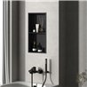 Hornacina rectangular de 60 x 30 cm negro mate acero inoxidable