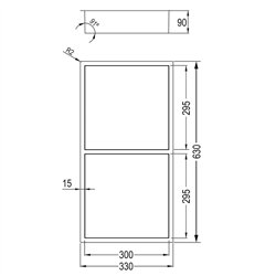 Hornacina rectangular de 60 x 30 cm negro mate acero inoxidable