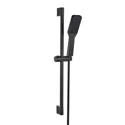 Kit barra de ducha 1 posición con equipo gobantes cuadrado negro mate acero inox
