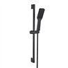 Kit barra de ducha 1 posición con equipo gobantes cuadrado negro mate acero inox