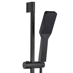 Kit barra de ducha 1 posición con equipo gobantes cuadrado negro mate acero inox