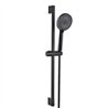 Kit barra de ducha 1 posición con equipo gobantes redondo negro mate acero inoxi