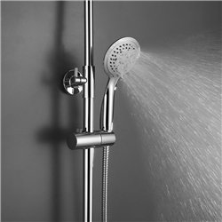 Maneral ducha de mano 5 posiciones poza redondo cromo brillo abs