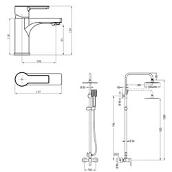 Pack columna y grifo monomando gayangos cromo brillo latón