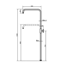 Pack columna y portagel termostático cuadrada negro mate latón