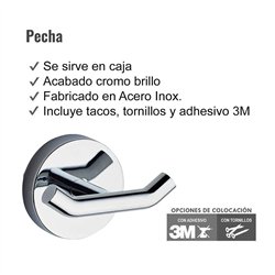 Percha villanueva cromo brillo acero inoxidable