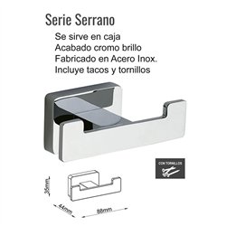 Percha puentedey cromo brillo acero inoxidable
