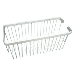 Portagel cesta rectangular blanco mate latón
