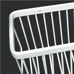 Portagel cesta rectangular blanco mate latón