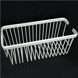 Portagel cesta rectangular blanco mate latón