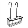 Portagel cesta rectangular con ganchos urria negro mate latón
