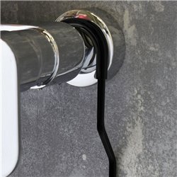 Portagel cesta rectangular con ganchos urria negro mate latón