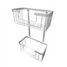 Portagel cesta rectangular doble blanco mate latón