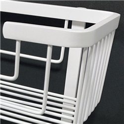 Portagel cesta rectangular doble blanco mate latón