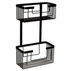 Portagel cesta rectangular doble negro mate latón