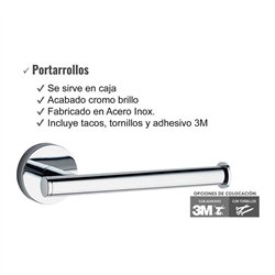 Portarrollos villanueva de 16,2 cm cromo brillo acero inoxidable