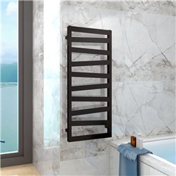 Secatoallas radiador calefacción de 120x47 cornejo negro mate acero