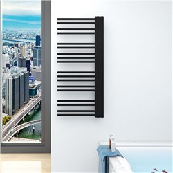 Secatoallas radiador calefacción de 120x50 butrera negro mate acero