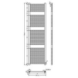 Secatoallas radiador calefacción de 180x50 blanco brillo acero