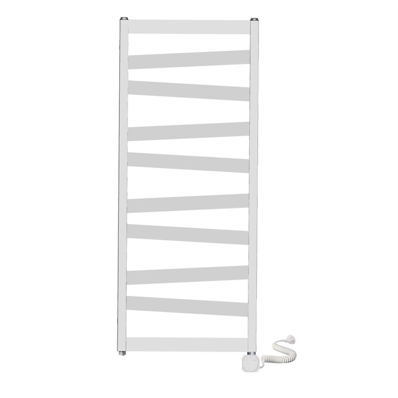 Secatoallas radiador eléctrico de 120x47 desigual blanco brillo acero