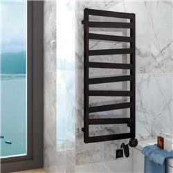 Secatoallas radiador eléctrico de 120x47 cornejo negro mate acero