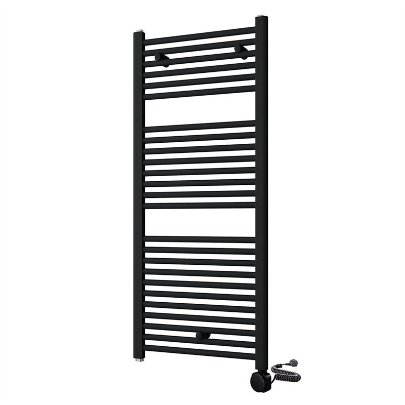 Secatoallas radiador eléctrico de 120x50 negro mate acero