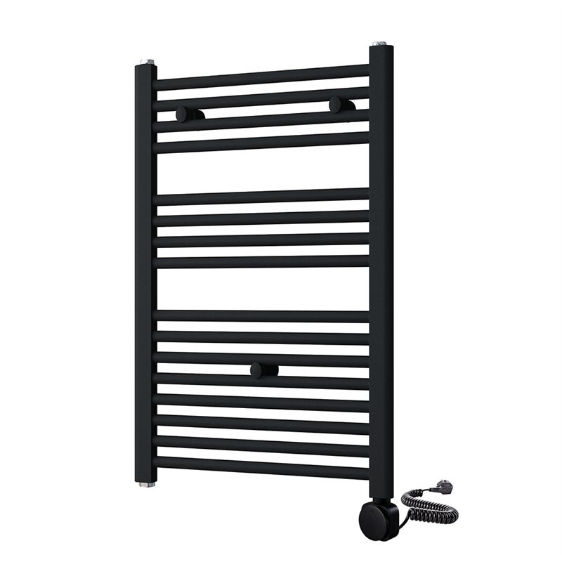 Secatoallas radiador eléctrico de 80x50 negro mate acero