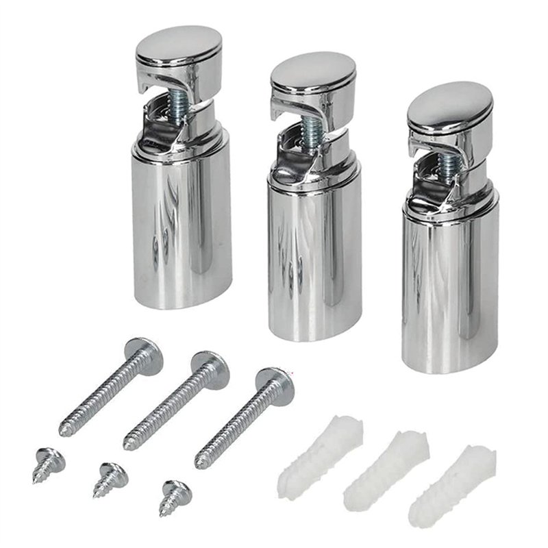 Set soportes radiador secatoallas cromo brillo abs