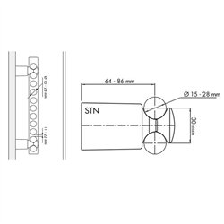Set soportes radiador secatoallas cromo brillo abs